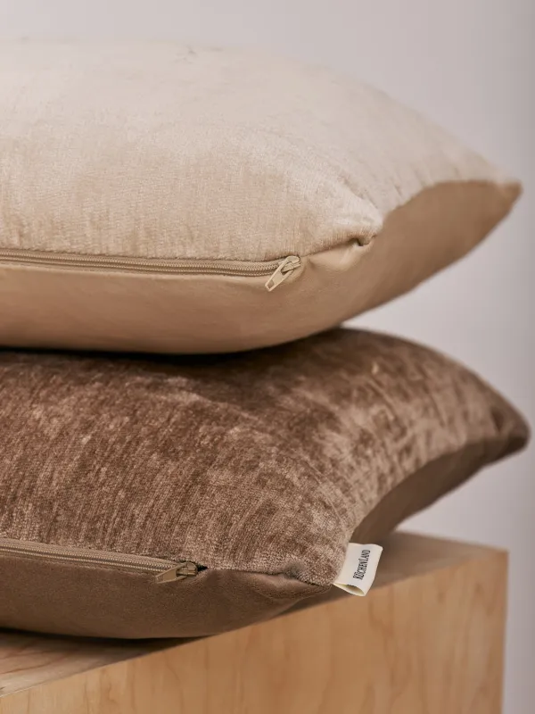 Decorative pillow, 45x45 cm, chenille / velvet, brown, Beloved home, Chenill, image-5