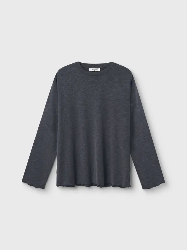 Women's long sleeve, size S, modal / polyester, dark grey, Savina, image-6