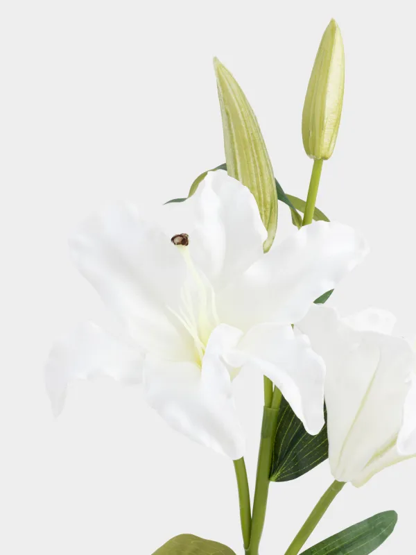 Artificial flower, 1 m, polyurethane, White lily, Flower garden, image-2