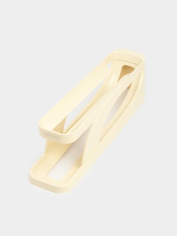 Egg organizer, 36x11 cm, for refrigerator, 2 levels, plastic, milky, Regular, image-4