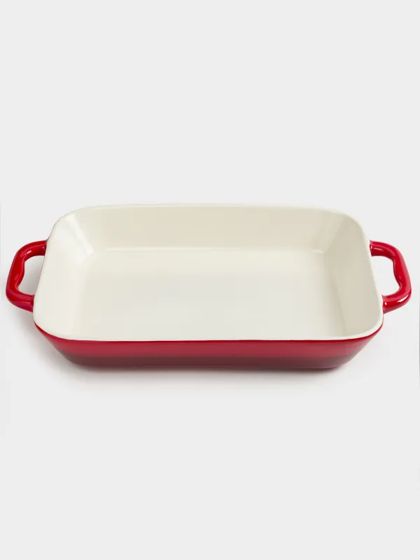Baking dish, 34x24 cm, ceramic, rectangular, burgundy, Gradient, Cakes gradient, image-5