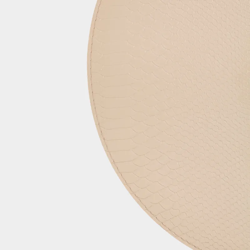 Placemat, 38 cm, polyurethane, round, beige, Snake scales, Rock, image-2
