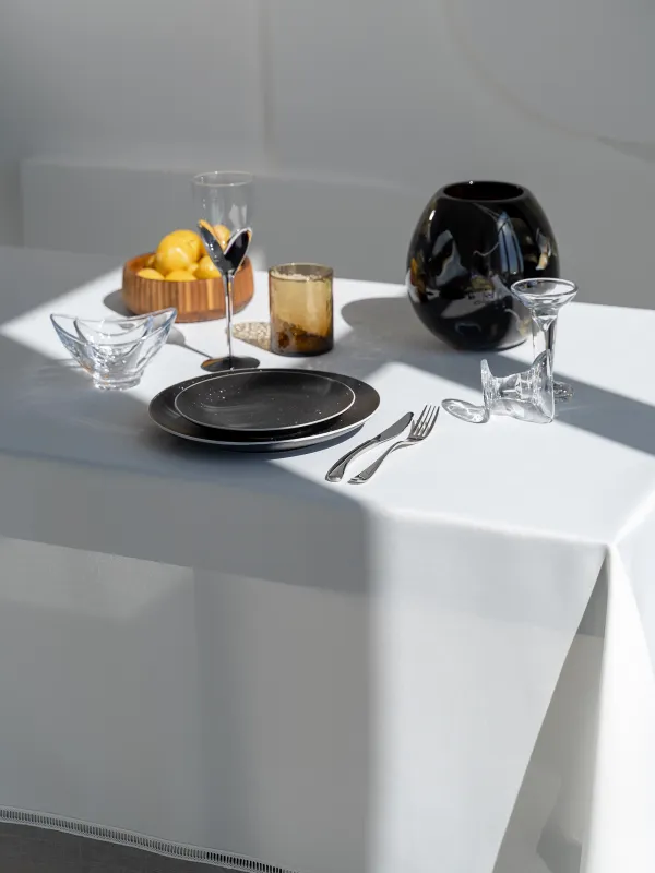 Tablecloth, 160x160 cm, polyester, white-gray, milkyy way, image-1