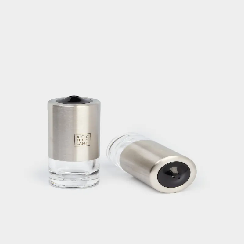 Salt and pepper set, 13 cm, on a stand, acrylic / steel, Spices, image-5