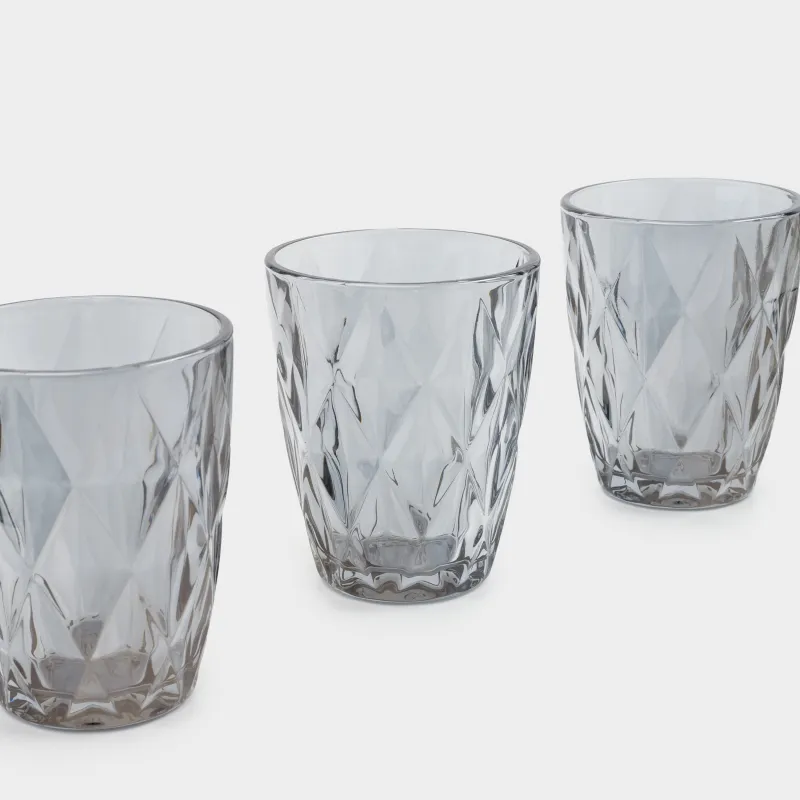 Glass, 10 cm, 270 ml, 6 pcs, glass R, gray, Rhomb color, image-3