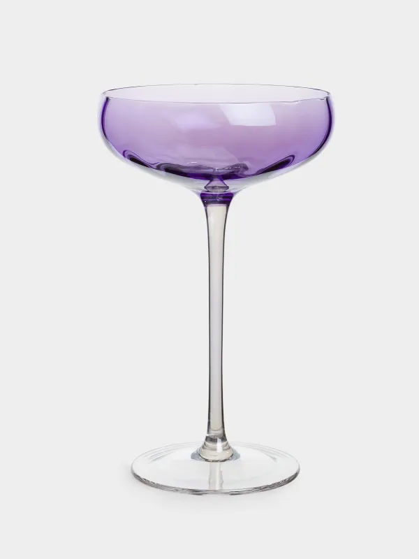 Champagne creamer glass, 220 ml, 2 pcs, glass, purple, Filo color, image-1