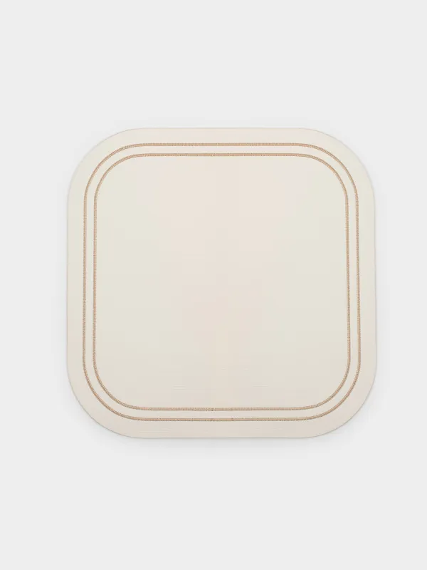 Placemat, 33x33 cm, PVC / polyester, square, milky, Rock vintage, image-0