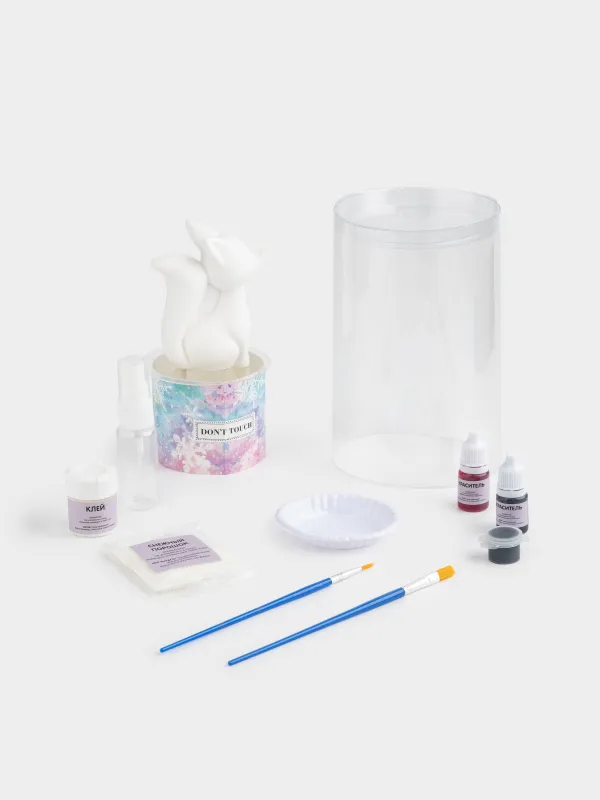 Creative kit, 1 items, quartz painting, gypsum, Snow fox, Creative, image-1