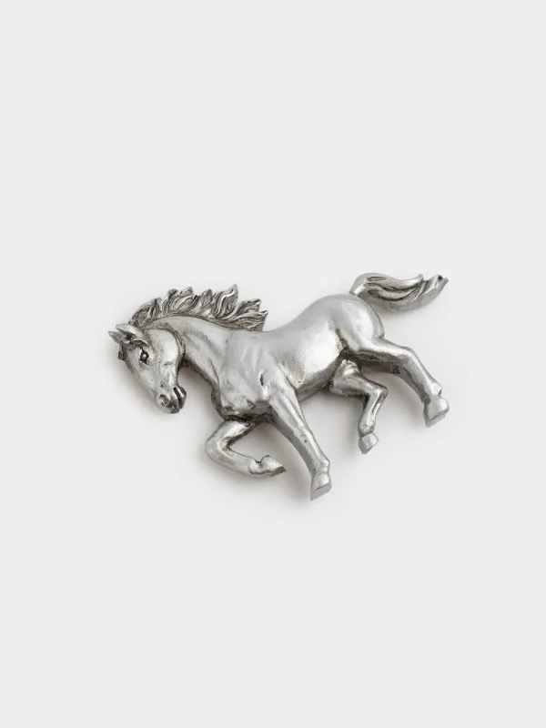 Magnet, 8 cm, polyresin, silver, Horse, Horse silver, image-2