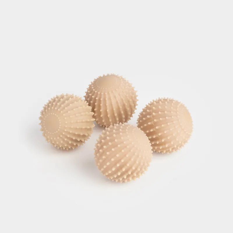 Washing ball, 6 cm, 4 pcs, PVC, beige, Circle, Washing ball