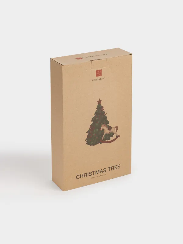 Dish, 31x18x6 cm, ceramic, oval, Horse with Christmas tree, Christmas tree, image-8