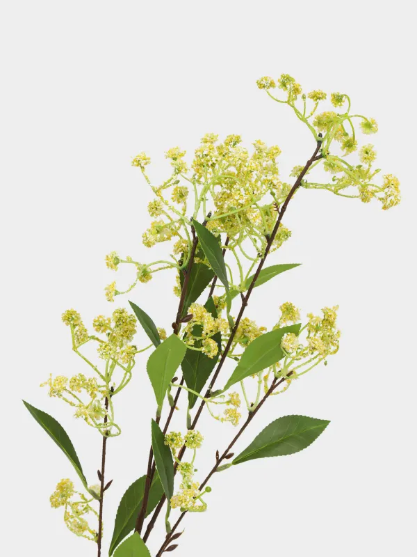 Decorative branch, 87 cm, plastic, Yellow solidaster, Meadow decor, image-1