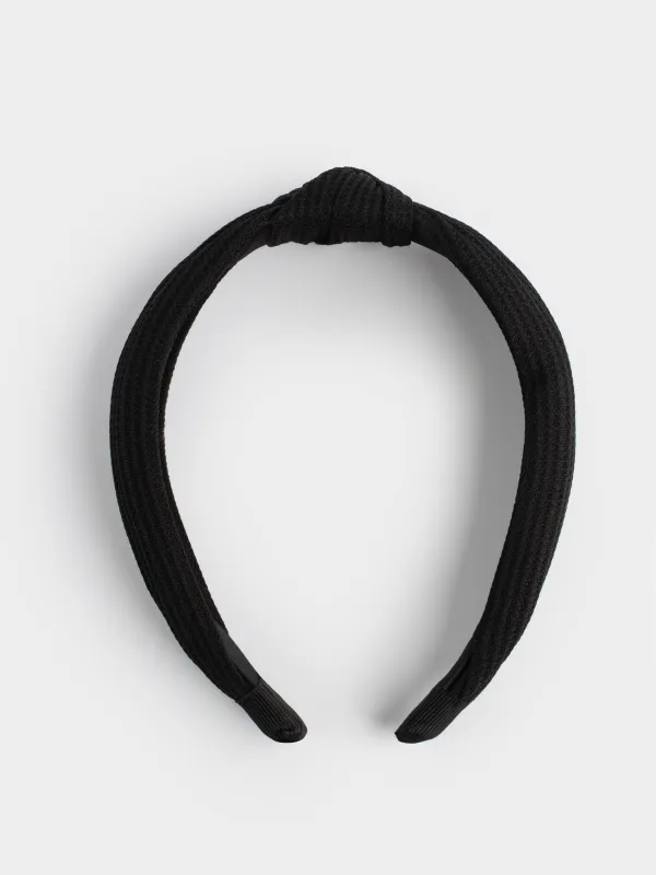 Hair band, 13x15 cm, polyester / plastic, Black, Basic, image-0