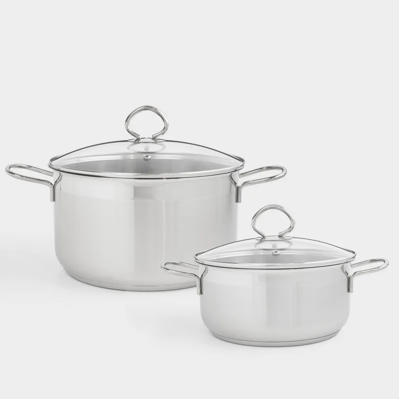 Cookware set, 2 items, steel / glass, Egoist lite