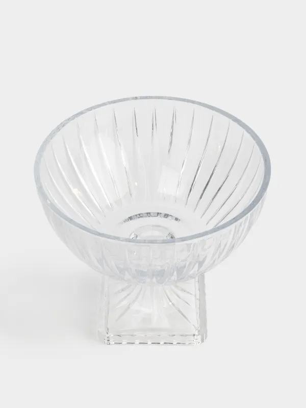 Fruit vase, 25x22 cm, on a leg, glass R, Glare, image-3