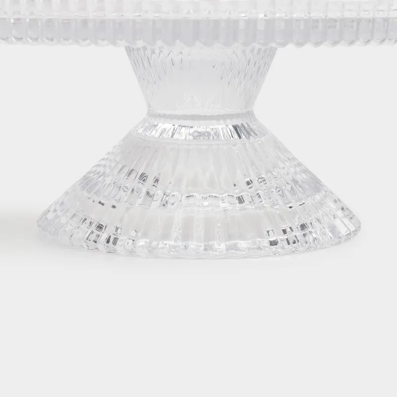 Dish on a leg, 20x8 cm, glass P, Ribby, image-2