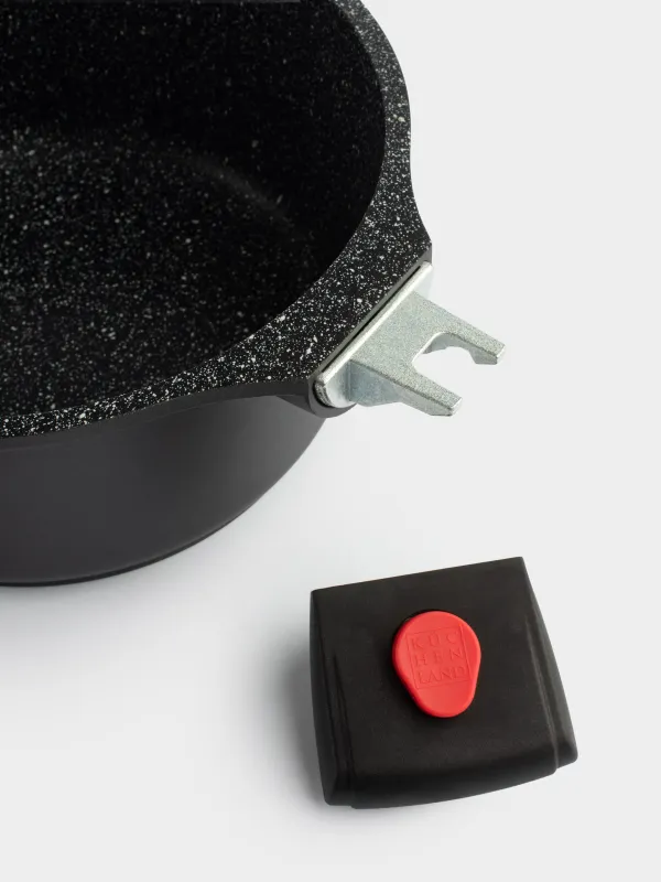 Pot, 20 cm, 2.5 l, with lid, removable handles, coated, aluminum, Solution Red 2, image-4