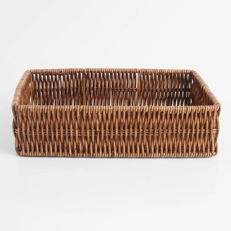 Grocery basket, 26x18 cm, rattan, rectangular, brown, Blendy