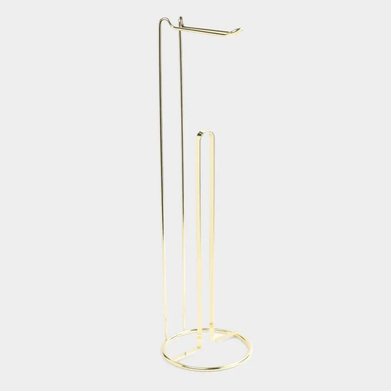 Toilet paper holder, 54 cm, floor-standing, metal, gold, Teca