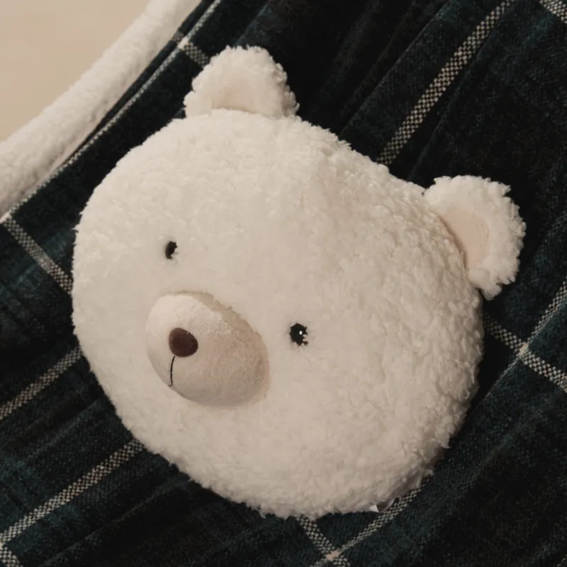 Decorative pillow, 30x25 cm, plush, white, Bear, Bear