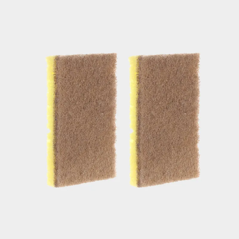 Dish washing sponge, 11x7 cm, 2 pcs, wood fiber/sisal, beige, Green clean