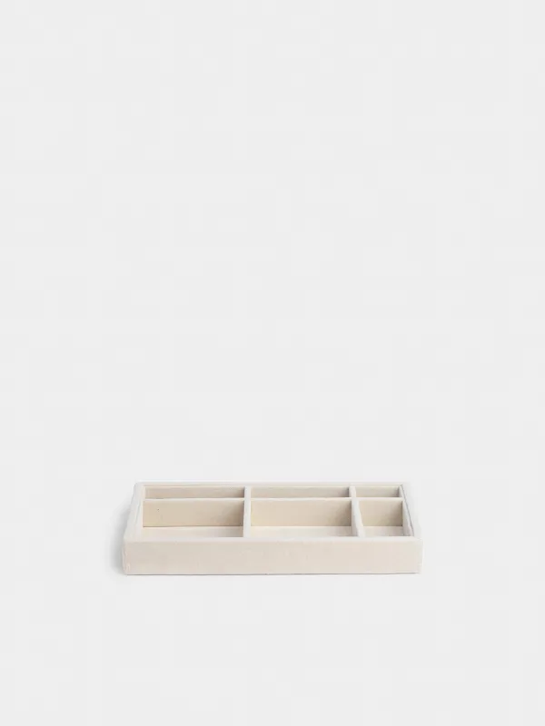 Jewelry storage organizer, 21x12 cm, MDF / velvet, beige, Ethics, image-0