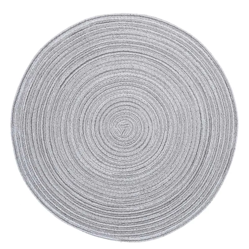 Placemat, 38 cm, 2 pcs, polyester, round, gray, Rotary, image-1