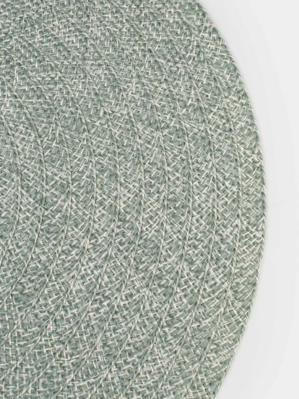 Placemat, 38 cm, polyester, round, menthol, Ring mix, image-3