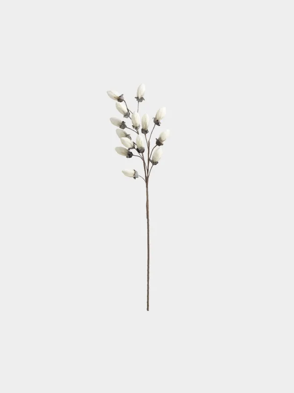 Decorative branch, 1 m, foam, White magnolia, Magnolia, image-0