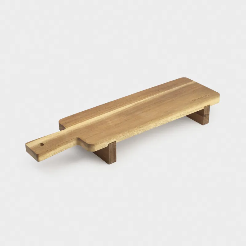 Serving dish, 38x11 cm, with handle, on legs, wood, Noble tree