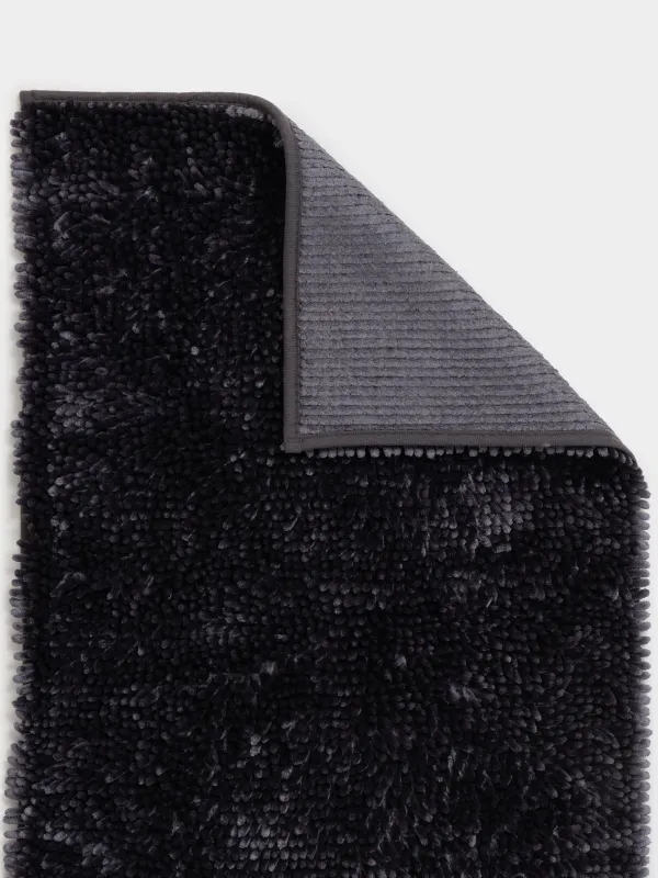 Mat, 50x80 cm, anti-slip, polyester, Dark grey, Fluffy, image-2