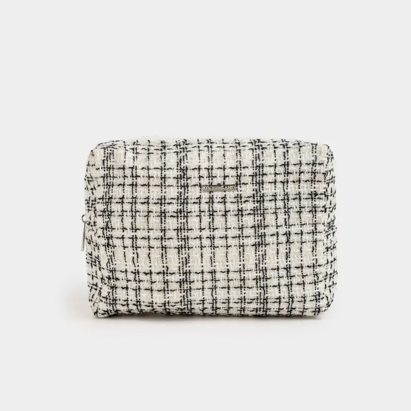 Makeup bag, 26x19 cm, Tweed, milky, Wenal