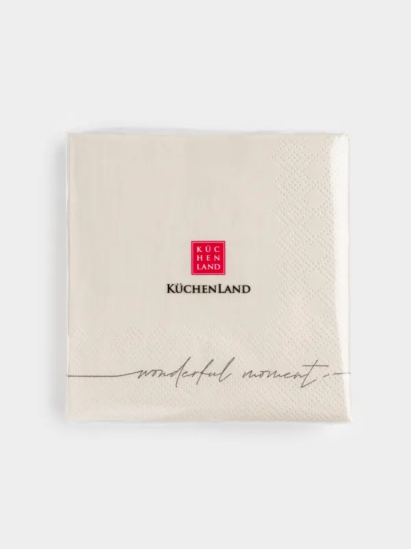 Paper napkins, 21x21 cm, 20 pcs, square, white, Wonderful moment, Scroll, image-3