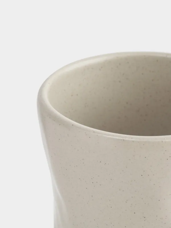 Glass, 10 cm, 300 ml, ceramic, beige, Crumpled effect, Crumple creme, image-2