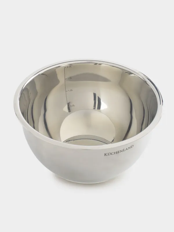 Bowl, 2/3 l, 2 pcs, with lid, anti-slip bottom, steel / plastic, beige, Terra new, image-3