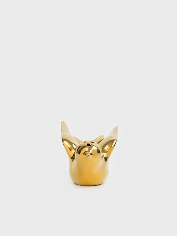 Salt or pepper container, 9 cm, porcelain P, golden, Bird, Paradise garden, image-2