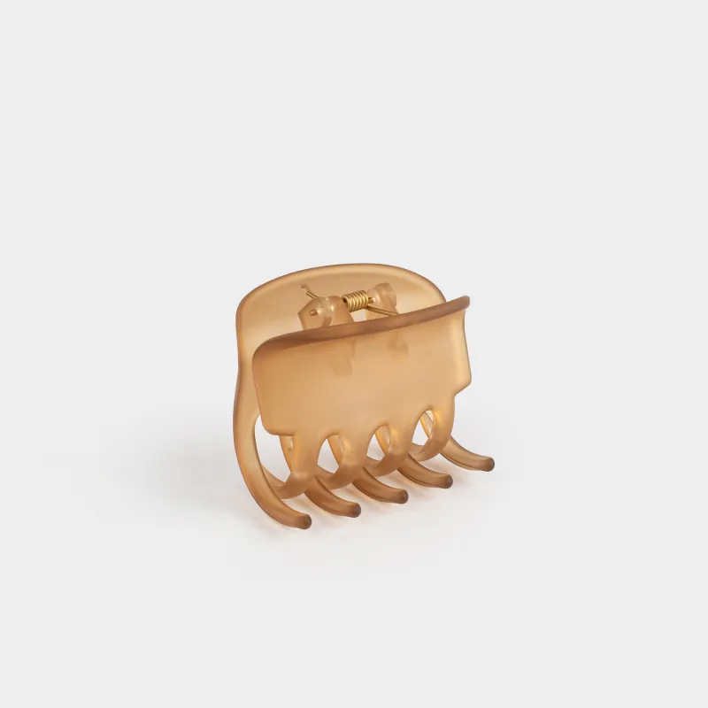 Hair clip, 6 cm, plastic / metal, brown, Crab, Hair basic