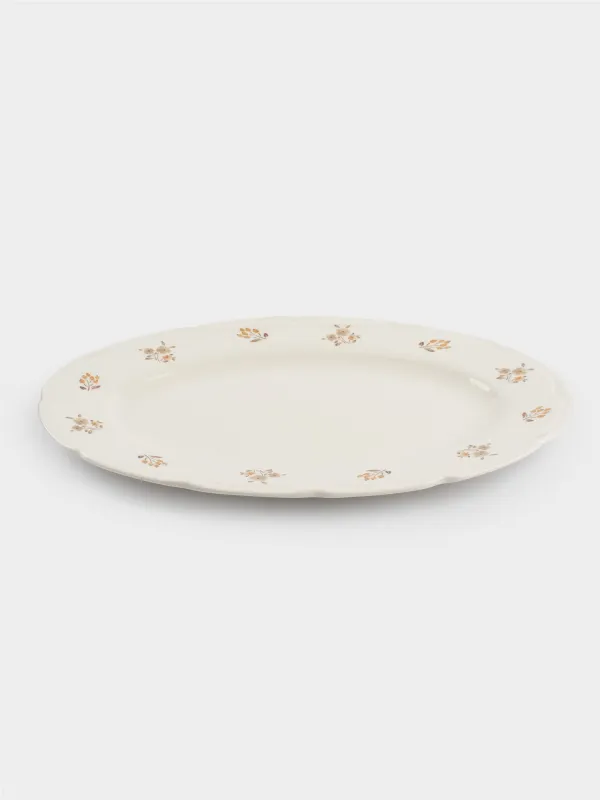Dish, 35x25 cm, porcelain N, white, oval, Vintage flowers, La flore, image-0