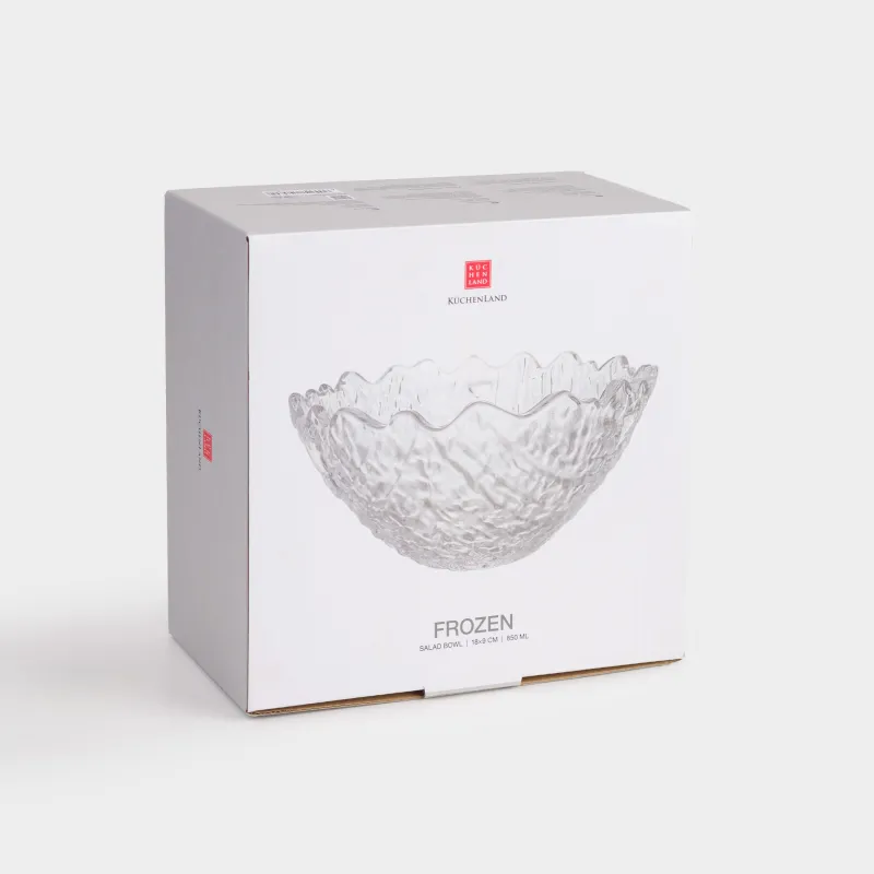 Salad bowl, 18x9 cm, 850 ml, glass R, Frozen, image-3