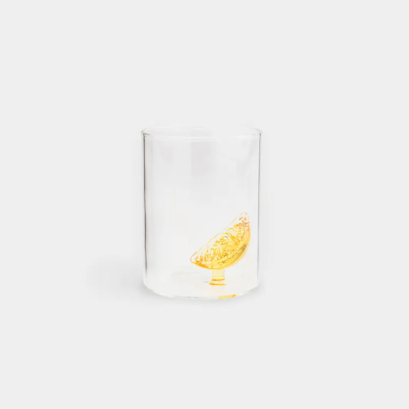 Glass, 9 cm, 400 ml, glass B, Orange slice, Shape