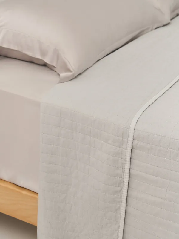 Bedspread, 220x240 cm, quilted, microfiber, grey, Stripes, Stitch, image-2