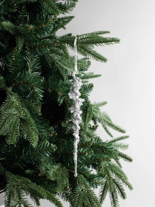 Christmas tree toy, 25 cm, acrylic, silver, Icicle, Figure sparkle, image-4