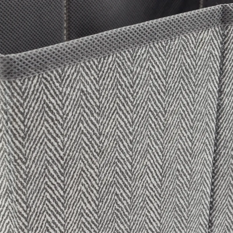 Organizer-box for things, 25x17 cm, with handles/lid, textile / plastic, gray, Pedant new, image-3