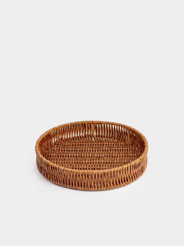 Tray, 25 cm, rattan, round, brown, Blendy, image-2