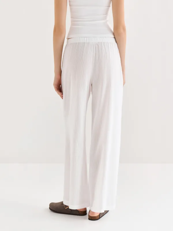 Women's trousers, homewear, size S, cotton, white, Stripes, Leticia, image-5