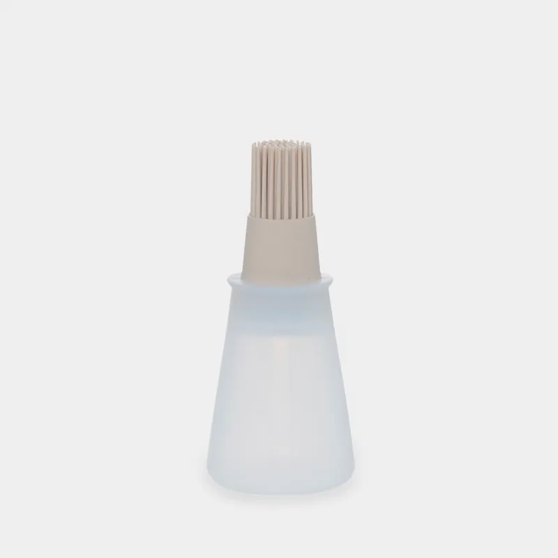 Oil container, 60 ml, with brush, silicone, Beige, Bakery