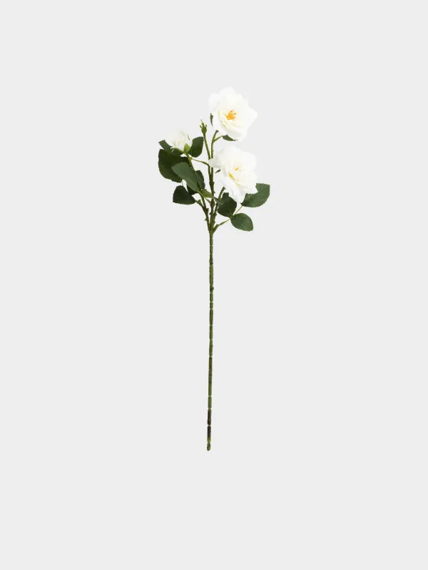 Decorative branch, 70 cm, plastic / polyester, White rose, Flower garden, image-0