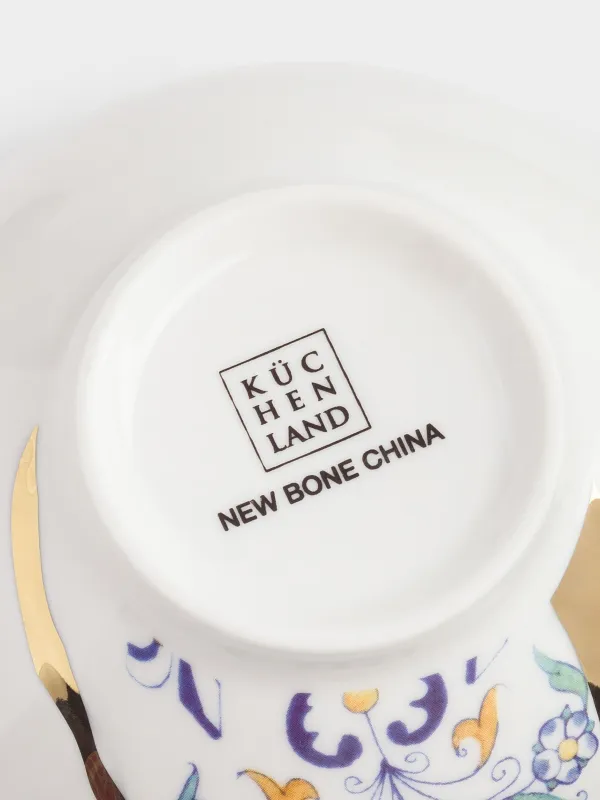 Bowl, 13x6 cm, 400 ml, porcelain N, white and gold, Kintsugi, Kintsugi, image-4