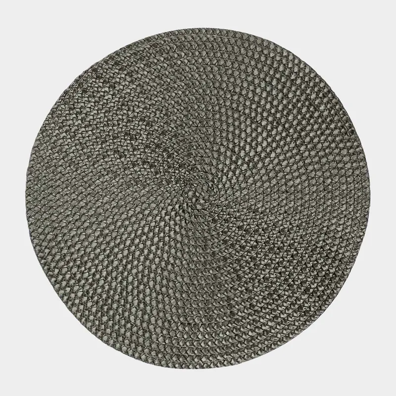 Napkin for appliances, 38 cm, polypropylene/PET, round, dark green, Circle braid