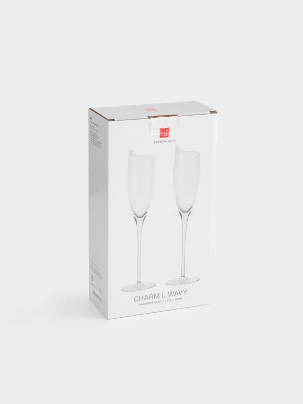 Drinking glass, 150 ml, 2 pcs, crystal glass, Charm L wavy, image-4